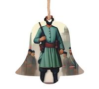 Adornos Colgantes de Madera con Forma de Campana, símbolo del Coraje del mártir (4 Unidades), Ideales para decoración navideña. Colgantes Vintage con Forma de muñeco de Nieve.