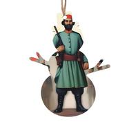 Adornos Colgantes de Madera con Forma de muñeco de Nieve, símbolo del Coraje del mártir (4 Unidades), Ideales para decoración navideña. Colgantes Vintage con Forma de muñeco de Nieve y Campana.