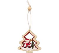 Adornos colgantes de madera para árbol de Navidad, estilo para colgar en la pared, decoración festiva de mantel de día festivo (juego de 1 variantes de 3.25 a 3.54 pulgadas) (cuatro)
