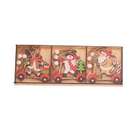 Adornos colgantes de madera para camión, diseño de Papá Noel, muñeco de nieve, feliz decoración para vacaciones, hogar, fiesta, Año Nuevo, baby shower