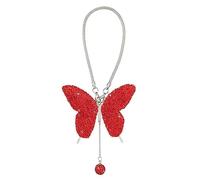 Adornos colgantes de mariposa para coche, con diamantes de imitación, colgante de mariposa para espejo retrovisor de coche