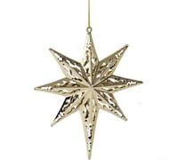 Adornos colgantes de metal para árbol de Navidad y ventana con motivos de estrella de campana de copo de nieve, material de hierro para mejoras duraderas de exhibición festiva (K)