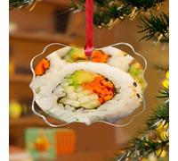 Adornos colgantes de sushi japoneses para colgar cuadros de acuarela, pintura de sushi, coloridos y rústicos, discos acrílicos transparentes, amantes del ramen, amantes de la comida asiática