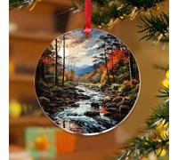 Adornos colgantes del parque nacional de las Grandes Montañas Humeantes, impresiones de la naturaleza, recuerdos de granja, discos acrílicos transparentes, acuarela, arte de viaje, póster colgante