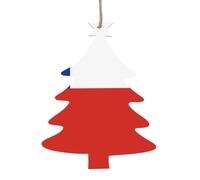 Adornos con forma de árbol de Navidad, 6 piezas, exquisita impresión de bandera de Chile para árbol de vacaciones y puertas festivas