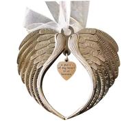 Adornos conmemorativos de Navidad Un Pedazo de mi corazón está en el Cielo Adorno Colgante de ala de ángel Decoración del árbol de Navidad Recuerdo para los Seres Queridos Decoración Festiva Nav