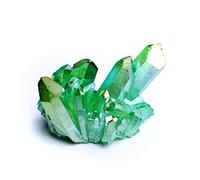 Adornos curativos de cuarzo crudo con cristal blanco natural, chapado en racimo de muestras minerales coloridas, verde, 100 g