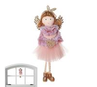 Adornos de ángel para árbol de Navidad, bonito adorno de hada de peluche, muñeco de ángel de peluche, colorido colgante de árbol de Navidad para invierno y Año Nuevo