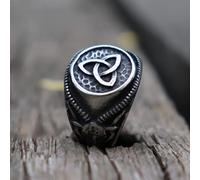 Adornos de anillo Anillo de aleación para hombre Nudo celta Satán Diablo Cabra Anillo de motocicleta Amuleto Joyería Tamaño 7-14