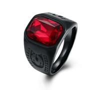 Adornos de anillo, Anillo gótico azul rojo negro cristal diablo dragón garra anillo tendencia de los hombres exquisito casual calle fresco jinete anillo joyería