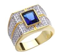 Adornos de anillo, Anillo gótico azul rojo negro cristal diablo dragón garra anillo tendencia de los hombres exquisito casual calle fresco jinete anillo joyería