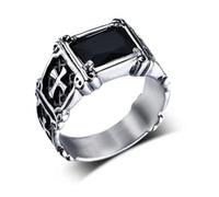 Adornos de anillo, Anillo gótico azul rojo negro cristal diablo dragón garra anillo tendencia de los hombres exquisito casual calle fresco jinete anillo joyería