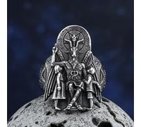 Adornos de anillo, anillo punk vintage Lucifer Satan Signet Ring para hombre buen detalle Aubis Punk Jewelry