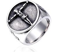 Adornos de Anillo, Anillos de Acero Inoxidable para Hombres, religión Cristiana, Jesús, Viernes Santo, Punk Rock, joyería para Amigos Masculinos, Creatividad