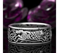 Adornos de Anillo, Vikingo, Mitología Nórdica, Lobo Gigante, Anillo para Hombres, Tótem de Defensa, Lobo, Moda, Hip Hop, Rock, Anillo de Dedo Unisex, Regalo Punk