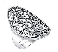 Adornos de anillos, anillos de plata de ley, ahuecados, viento nacional que restaura formas antiguas, anillo de plata para novia, regalo, joyería