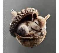 Adornos de animales con temática de bellota para decoración navideña con silueta de cono de pino y material acrílico para uso a largo plazo (ardilla)