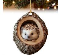 Adornos de animales de perro, gato, búho y mapache para árbol de Navidad, patrón de animales pequeños 2D, decoración acrílica, adorno colgante de animales del bosque, árbol de Navidad, decoración de