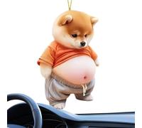 Adornos de animales para automóvil, accesorios colgantes para coche, gato gordo y perro, acrílico , dije de animal para espejo retrovisor, divertido colgante para decoración interior del vehículo