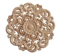 Adornos de apliques tallados en madera sin pintar de 4x4 pulgadas, decoración del hogar de estilo europeo para puerta de cama, muebles de pared, gabinete, chimenea, manualidades DIY