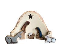 Adornos de belén de Navidad - Decoraciones religiosas hechas a mano, juego de escena de belén tradicional | Figuras de nacimiento de Jesús, figuras de historia de Navidad, adornos cristianos