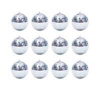 Adornos de bola de discoteca con espejo, bolas colgantes for fiesta, boda, decoración del árbol del hogar, 12 Uds.(12Pcs - 4cm)
