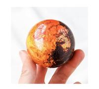 Adornos de bolas de cristal pulido de piedra cruda de Realgar Natural for meditación, adivinación, curación, decoración del hogar(7.5~8cm)