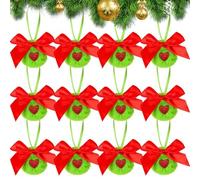 Adornos de bolas de Navidad verde limón, bola de árbol de Navidad de piel, 12X bolas de adornos verde limón, Decoración de pompón de Navidad de piel de 2.36 pulgadas para decoración de interiores