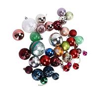 Adornos de Bolas para Navidad, Bolas para árbol de Navidad, Adornos Decorativos de plástico Ligero y Duradero en Colores aleatorios, con tamaños Variados, para la decoración del