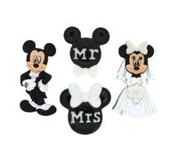 Adornos de botones de Disney para boda de Mickey y Minnie Dress It Up 8813