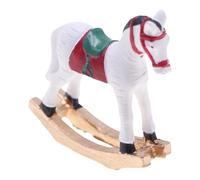 Adornos de caballos de árbol de Navidad tallados a mano, decoración segura para la casa de muñecas, exhibición de la casa de muñecas de Navidad, decoración de la casa de muñecas