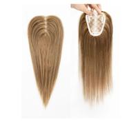 Adornos de cabello humano de 16 pulgadas for mujeres con cabello adelgazante, base de encaje invisible hecha a mano de 3x4 pulgadas con 3 clips(Highlight)