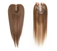 Adornos de cabello humano de 16 pulgadas for mujeres con cabello adelgazante, base de encaje invisible hecha a mano de 3x4 pulgadas con 3 clips(6#)