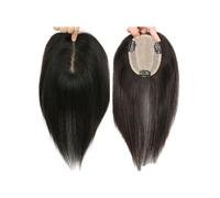 Adornos de cabello humano for mujeres, 10x12 cm, Base de seda hecha a mano, postizos con clip, piezas superiores Wiglet que añaden volumen(10 inch)