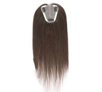 Adornos De Cabello Humano Real For Mujer De 14 Pulgadas, Adorno De Cabello Humano Sin Costuras De 3,6 "x 4", Extensiones De Cabello Con Clip For Uso Diario Suave y Natural(Dark Brown)