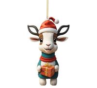 Adornos de cabra navideña, adornos para árbol de Navidad, adornos de animales colgantes reutilizables, decoración de árbol de Navidad con animales de granja, puerta de árbol de Navidad, decoración de