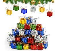 Adornos de Caja, 100 PCS Miniatura Navidad Adorno, Adornos Navidad, Colgante de Decoración Multicolor Caja, Caja de Regalo Colgante para Árbol de Navidad