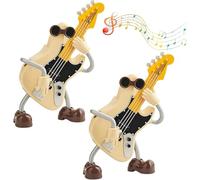 Adornos De Caja De Música Con Violín Y Guitarra, Figura De Fusión, Decoración Musical De Plástico Pintada A Mano, Regalo Artístico For Amantes De La Música For El Hogar O La Oficina.(Yellow2)