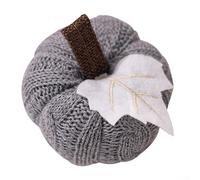 Adornos de calabaza de punto, calabazas decorativas para uso doméstico, añaden un toque de calidez a tu colección de decoración de otoño (gris)