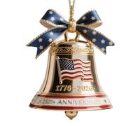 Adornos de campana de Navidad - 1776-2026 250th America's Founding Keepsake Bell, adorno patriótico colgante para vacaciones, árbol de Navidad, chimenea, puerta, ventana, corona, día conmemorativo