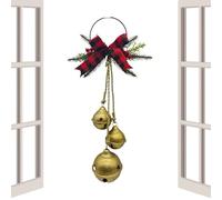 Adornos de campanas de Navidad, Navidad árbol colgante decoraciones, Seasonal Festive Bowknot, Bells Garland for Home, Front Door, Wall, Mantle, Wedding, New Year, Winter Holiday
