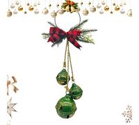 Adornos de campanas de Navidad, Navidad árbol colgante decoraciones, Seasonal Festive Bowknot, Bells Garland for Home, Front Door, Wall, Mantle, Wedding, New Year, Winter Holiday