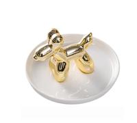 Adornos de cerámica con borde dorado para decoración del hogar, Piedra