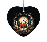 Adornos de cerámica con estampado de ciervo de Feliz Navidad, colgantes de Navidad para ocasiones festivas