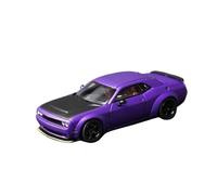 Adornos De Colección De Modelos De Coches Aleación Dodge SRT Hellcat A Escala 1:64 Decoraciones Metal A Pequeña Escala Exquisita Artesanía Decoración(Purple)