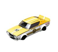 Adornos De Colección para El Modelo De Coche De Aleación Nissan Skyline GTR De Segunda Generación KPGC110 A Escala 1:64 Exquisita Artesanía Decoración(Yellow-White)
