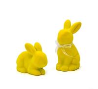 Adornos de Conejo Flocados en y Amarillo para Mesa Adornos de(Yellow) | Textura aterciopelada para suave, festivo de para pascua, para ideal para mesas y estantes, colores vibrantes