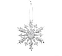 Adornos de copo de nieve acrílico con purpurina, juego de 6 piezas, decoraciones para árbol de Navidad, elegante decoración colgante de vacaciones, diseño brillante que atrapa la luz, exhibición