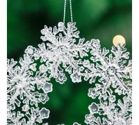 adornos de copo de nieve de acrílico y cristal para árbol de Navidad, decoración colgante transparente