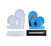 Adornos de corazón hechos a mano Molde de silicona Hermoso par de corazones Moldes Moldes de silicona para decoraciones artesanales